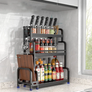 Estante de Cozinha Multifuncional com Porta-Temperos e Porta-Facas