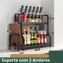 Estante de Cozinha Multifuncional com Porta-Temperos e Porta-Facas