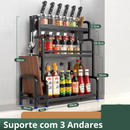 Estante de Cozinha Multifuncional com Porta-Temperos e Porta-Facas