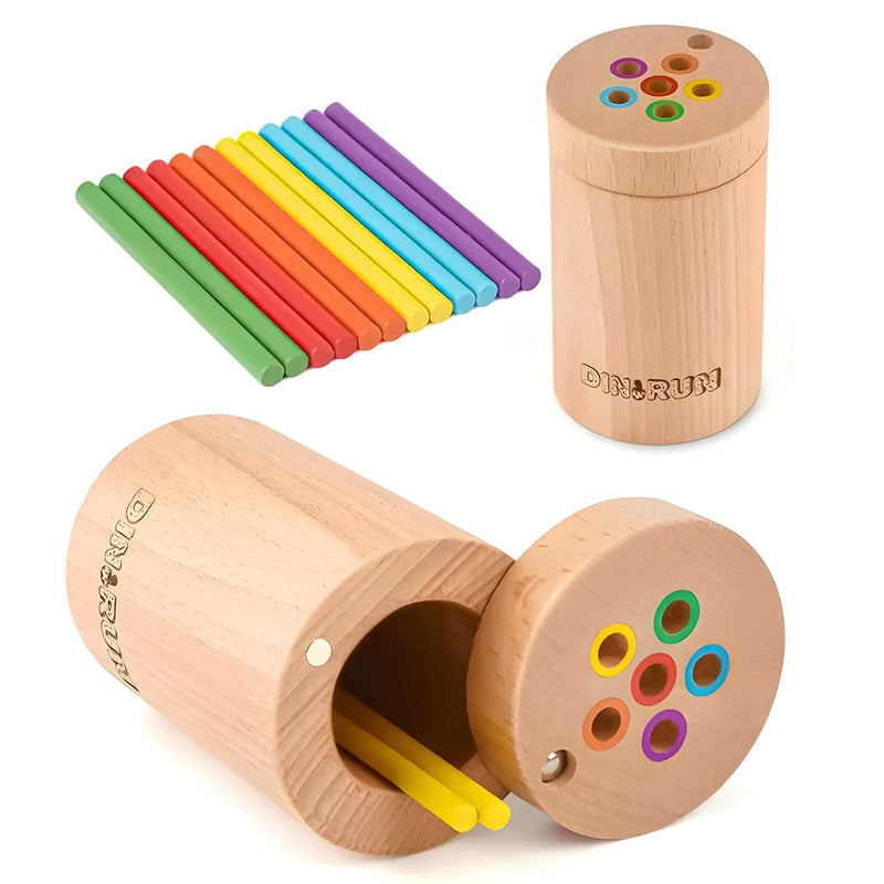 Brinquedo Educativo Montessori de Classificação de Cores Jogo de Encaixe de Varetas
