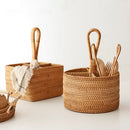 Cesta de Armazenamento de Vime em Rattan Feita a Mão