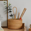 Cesta de Armazenamento de Vime em Rattan Feita a Mão
