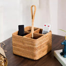 Cesta de Armazenamento de Vime em Rattan Feita a Mão