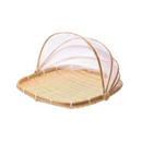 Cesta Anti-Inseto de Bambu com Tela Protetora