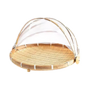 Cesta Anti-Inseto de Bambu com Tela Protetora